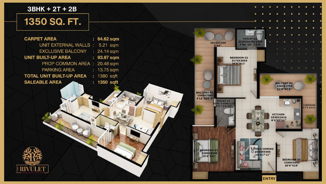 Fusion The Rivulet Floor Plan - Noida Extension